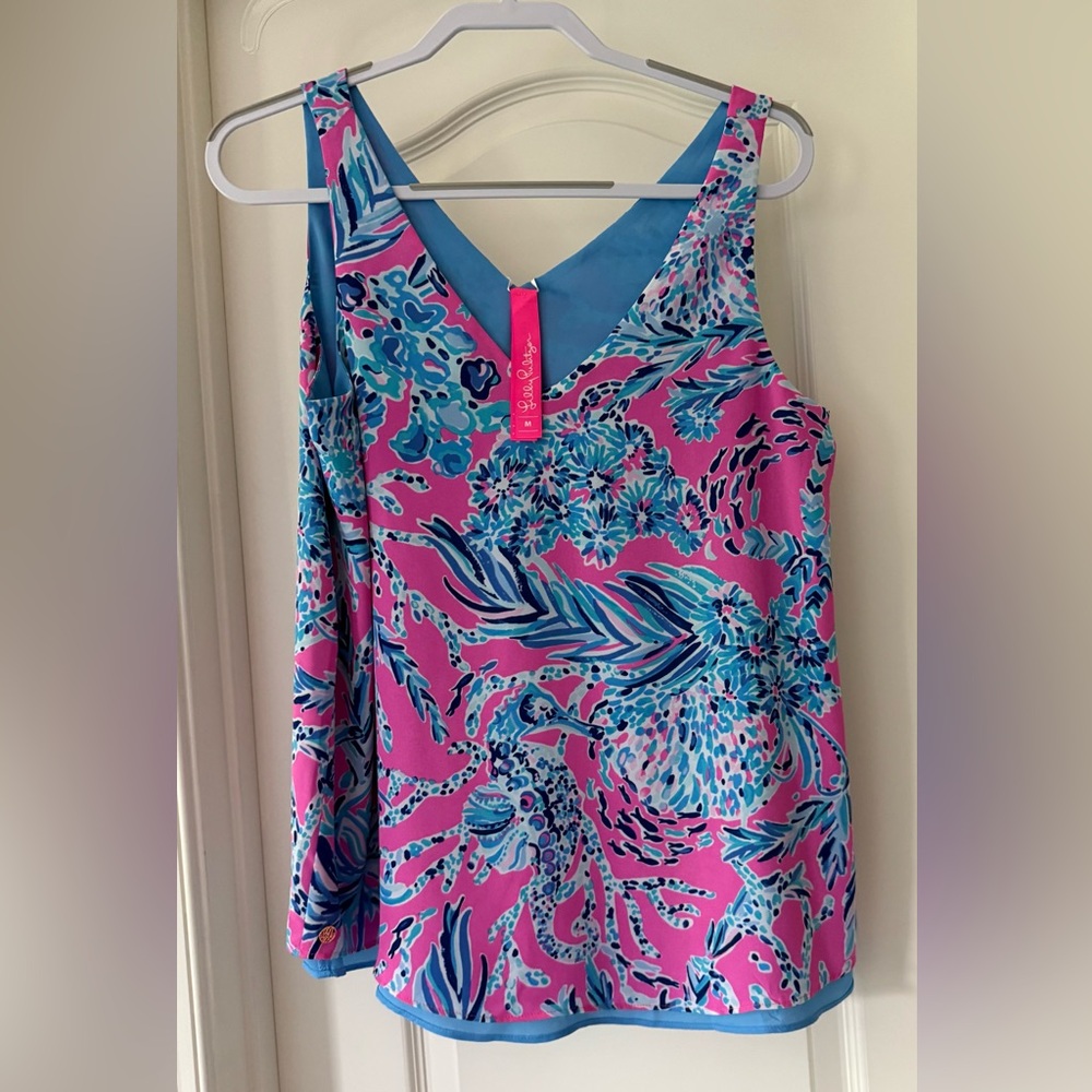 *Like New* Lilly Pulitzer Reversible Florin Straight Hem Tank.